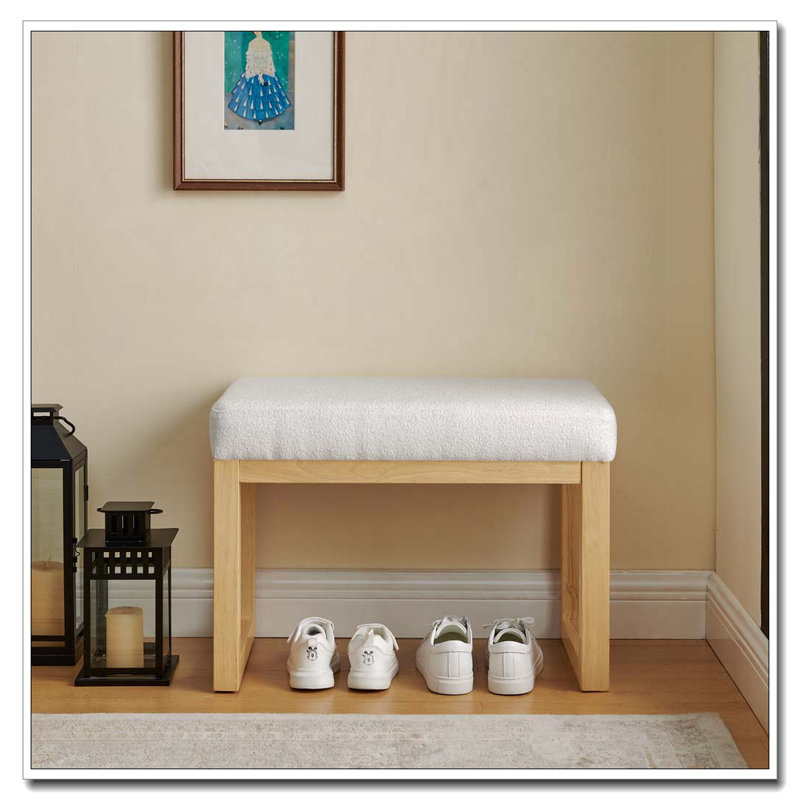 Upholstered Shoe-changing Bench, Beige