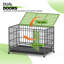 Cage pour chien robuste en acier allié résistant à l'évasion avec roues verrouillables à double porte pour l'intérieur et l'extérieur-96683360