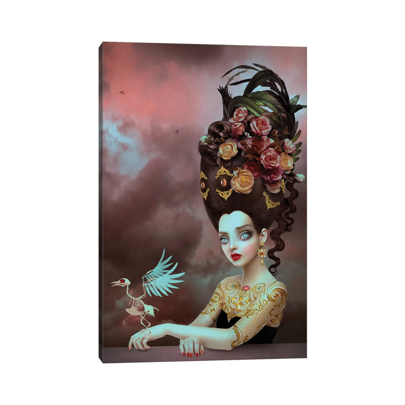 « Solace » par Natalie Shau-impression d’art graphique, H 48 po x l 32 po x P 1,5 po, Toile tendue, Pas de tapis