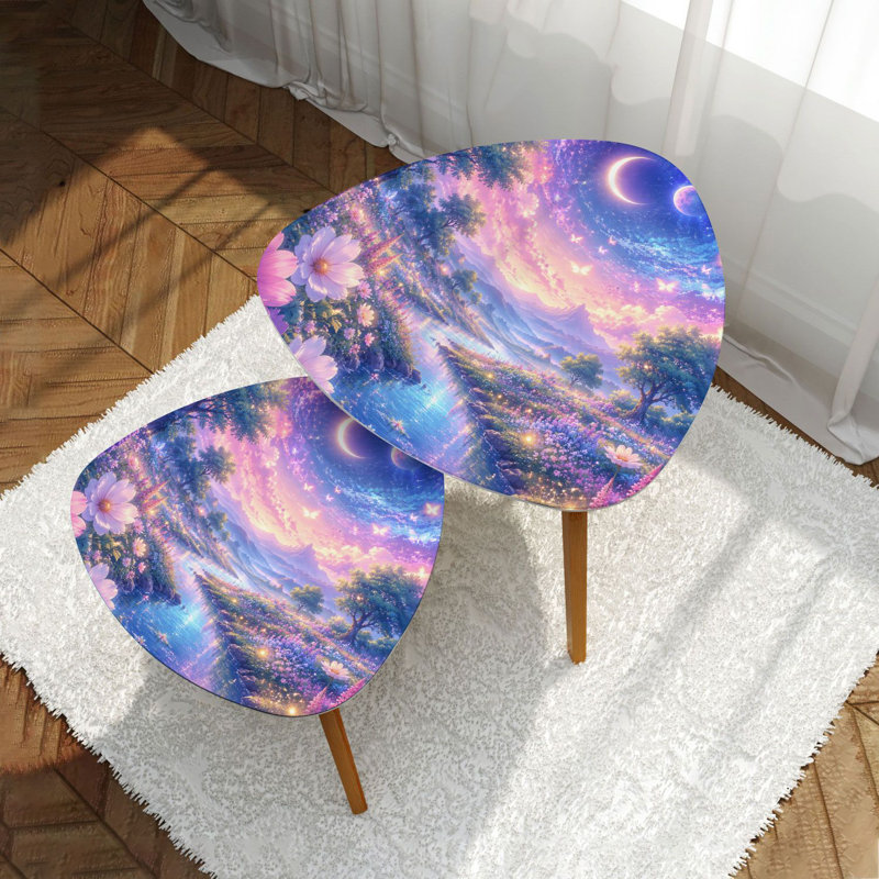 Ensemble de 2 tables basses gigognes Triangle
