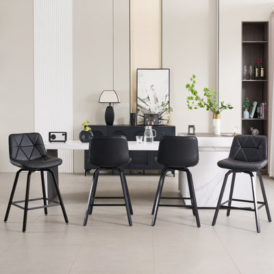 26" Swivel Faux Leather Counter Stool