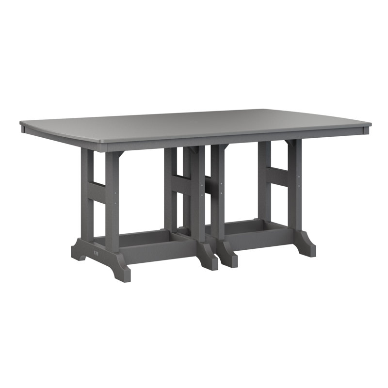 Table de salle à manger rectangulaire Berlin Garden, Gris fumée, Acier inoxydable martelé, H 30,87 po x l 72 po x P 44 po