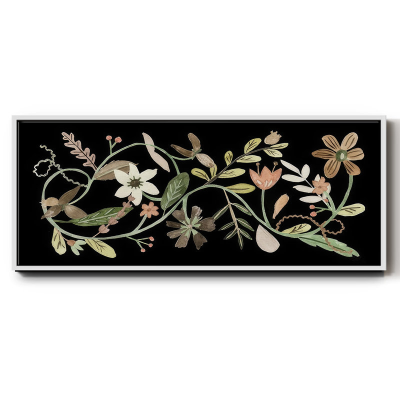 Pressed Flowers I - Framed Canvas, 24" H x 60" W