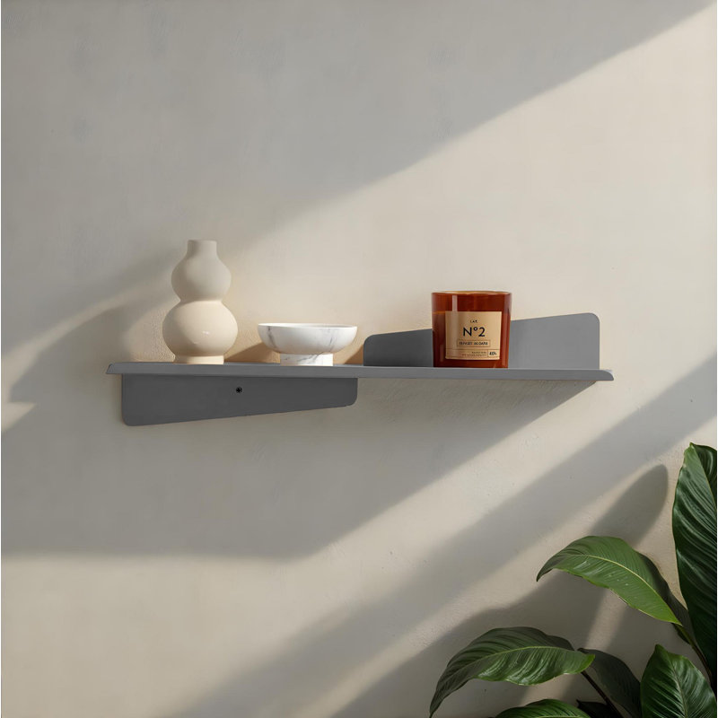 Tablette murale moderne en métal 23,6 po x 5,5 po x 1,2 po | Cadre 100% métal, finition thermolaquée électrostatique | Design industriel élégant pour la maison, le bureau ou la galerie | Durable et élégant