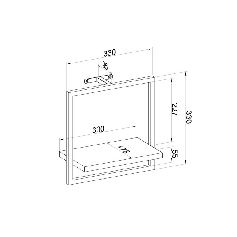 Locelso Floating Shelf, Black