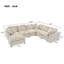 Canapé d'angle modulable 7 places surdimensionné avec coussins moelleux et pouf amovible - Canapé en chenille en forme de L reconfigurable, agencement personnalisable pour les grands salons, appartements et bureaux-1816000987