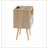 Rattan End Table With Drawer And Solid Wood Legs, Nightstand For Storage And Charging, Easy Assembly-1318840013