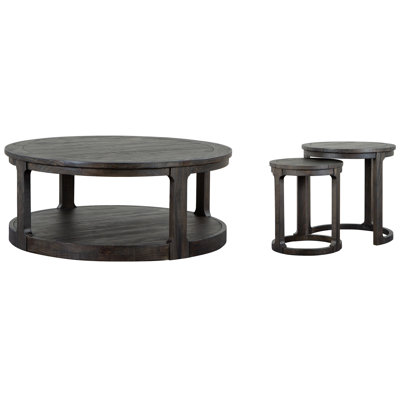 Lapeer Round Cocktail Table With Nesting End Table