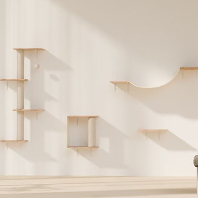 Modern Wall-Mounted Cat Furniture - 4pcs