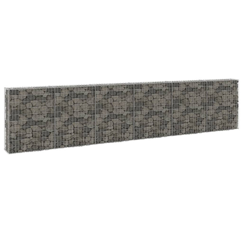 Chenango vidaXL Gabion Basket with Lids, Galvanized Steel Gabion Wall, High Load Capacity