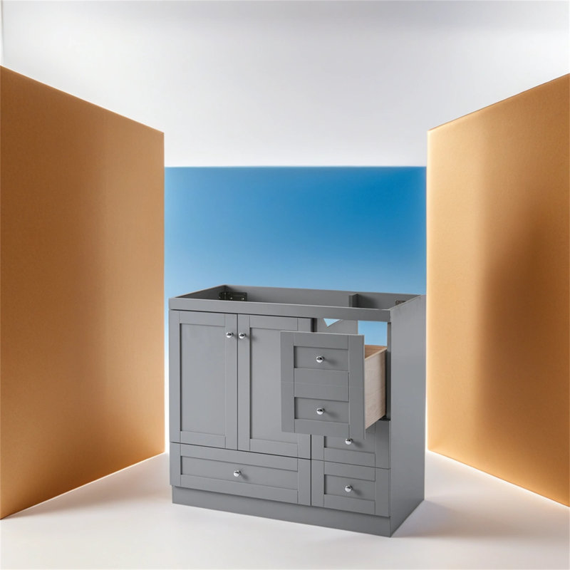 Base de meuble-lavabo simple 35 po seulement, Gris