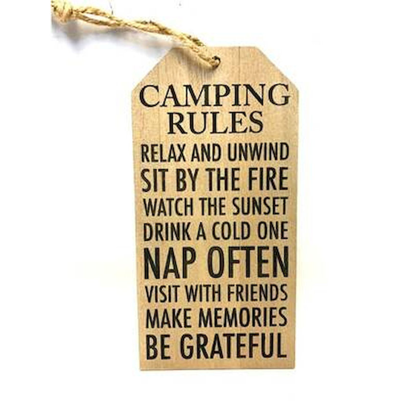 Décoration murale règles de camping - avec liste