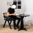 Black Round Solid Wood Dining table-295688549-295688550