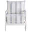 White And Navy Upholstered Stripe Accent Chair