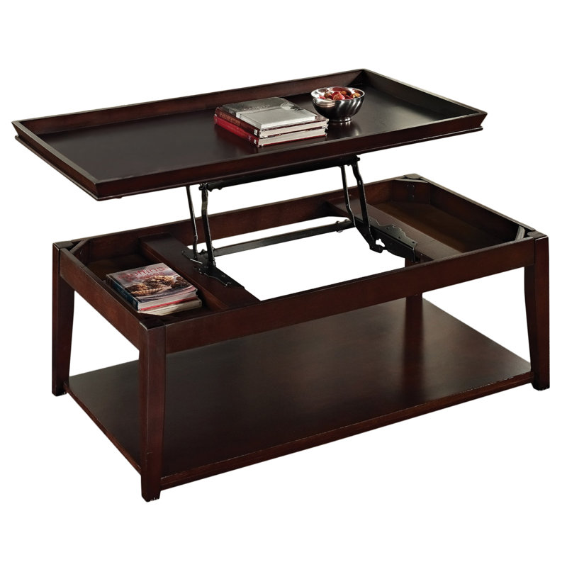 Table basse à plateau relevable avec rangement Lucier