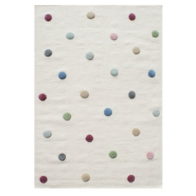 Polka Dots Wool Hand Woven Area Rug
