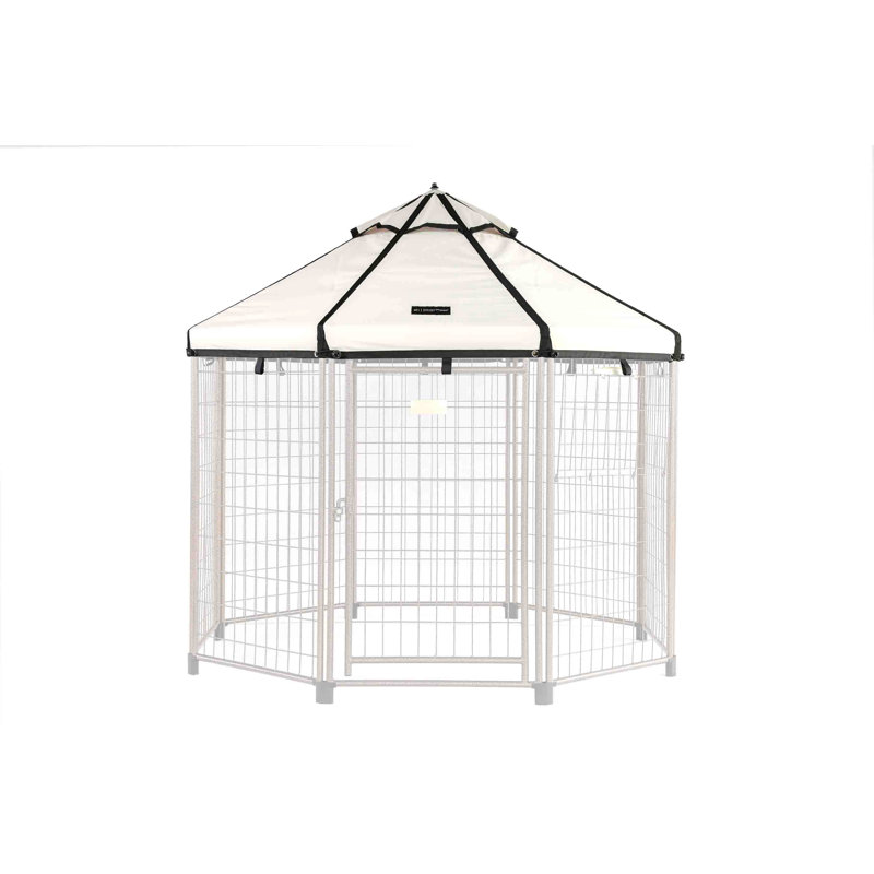 Pet Gazebo Replacement Canopy - Polyester, 60" H x 60" W x 60" D, White