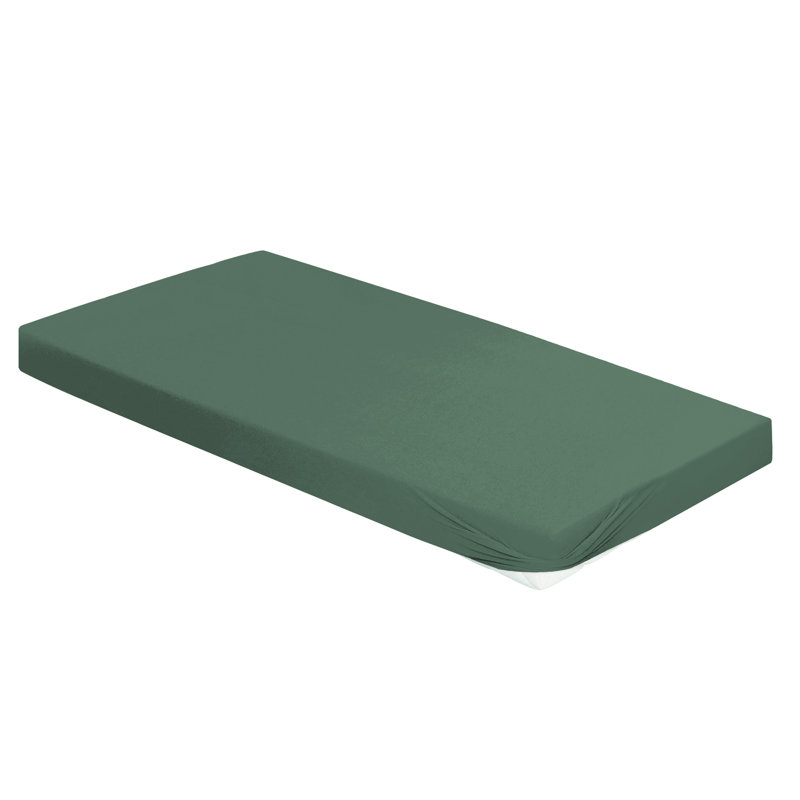 Kilyan Cotton Blend Jersey Knit Fitted Sheet, European Double (140 x 200cm), Green