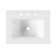 24" White Rectangular Bathroom Single Vanity Top Sink with Three Faucet Holes and Overflow(Top Only)