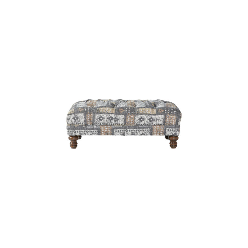 Repose-pieds capitonné standard Ikat Leuan, Flanelle Tupper