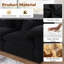 Canapé modulaire en forme de L 117,2 po en chenille de tissu profond avec nuage de chenille noir-65514313