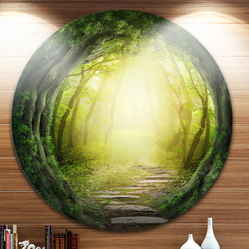 « magic green forest », reproduction de photo sur métal, H 23 po x l 23 po x P 1 po