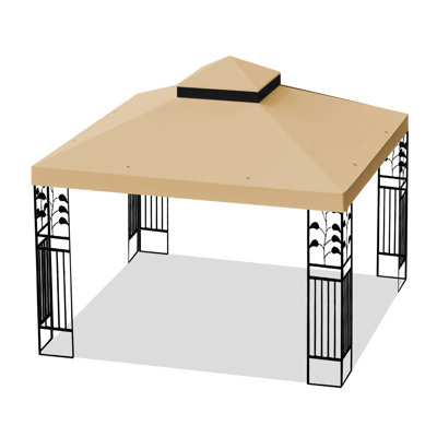 Replacement Canopy For 10x12 Gazebo, Grey, Protected, Water-repellent, Fade , With Air Vent And Drainage Designs Gazebo Cover Top, Endorses