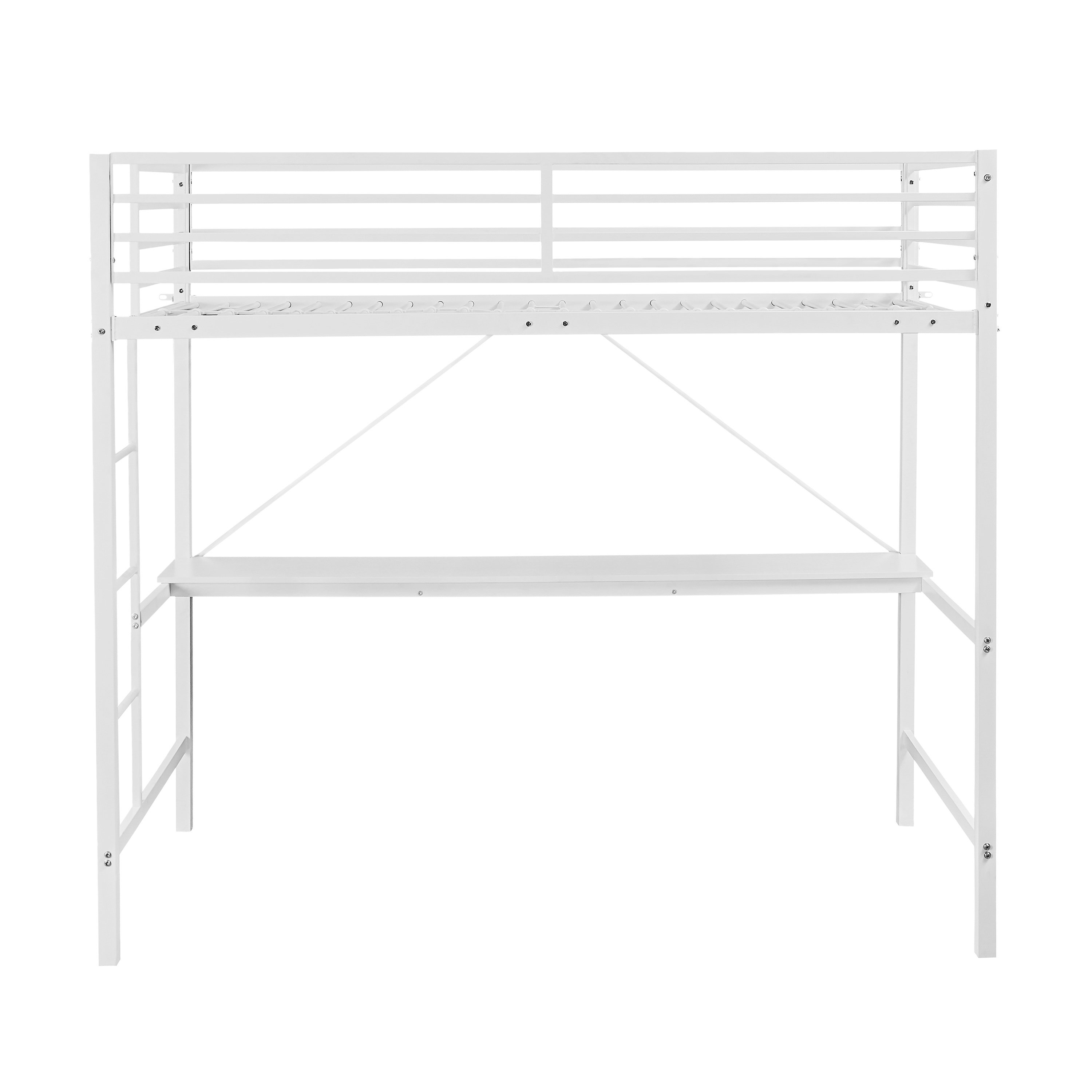 Isabelle & Max™ Metal Loft Bed Frame with Desk, Protective Guard Rails