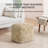 Marta 20" Beige Upholstered Pouf Ottoman-117292802