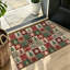 Tapis de sol en patchwork de Noël rouge et vert 120 x 80 cm