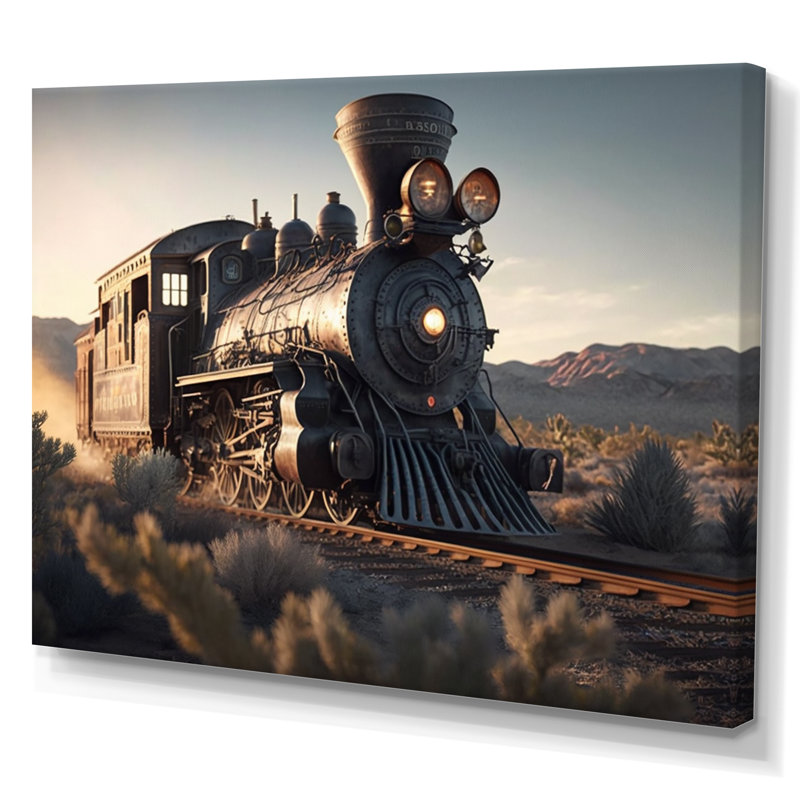 Train, reproduction d'art sur toile, train sur la voie II, L 32 po x H 16 po, Toile tendue