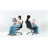 Modern Contemporary Slim Seek Mid Back Office Chair Ribbed With Arms Adjustable Height Swivel Wheels Chrome Base-748953379-741314200