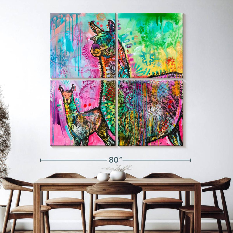 Brampt Psychedelic Llama, 74" H x 74" W