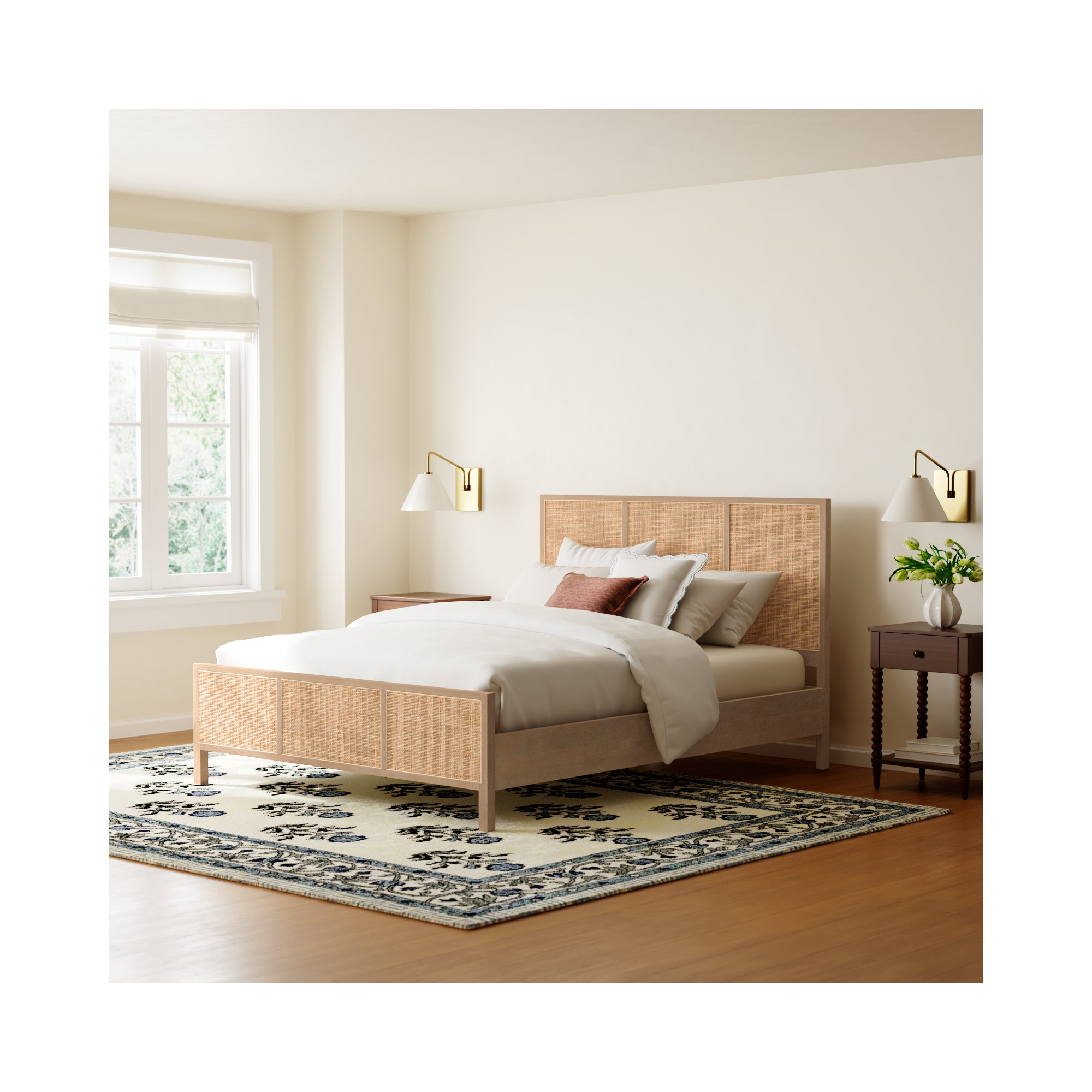 Nellie Cane Bed, Natural, Queen