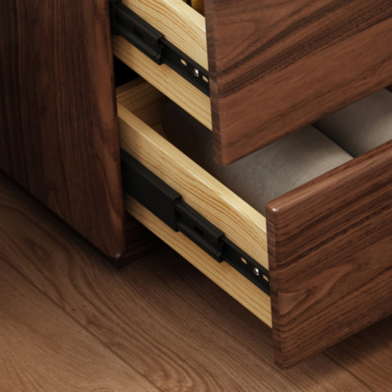 Commode en bois massif noir noyer