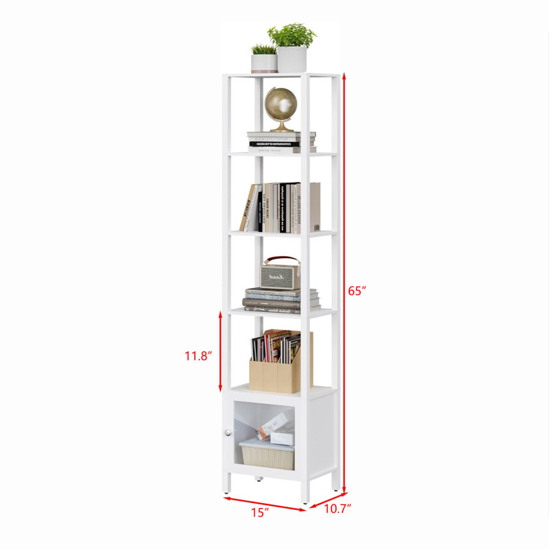 6 Tier Bookcase and Bookshelf, White