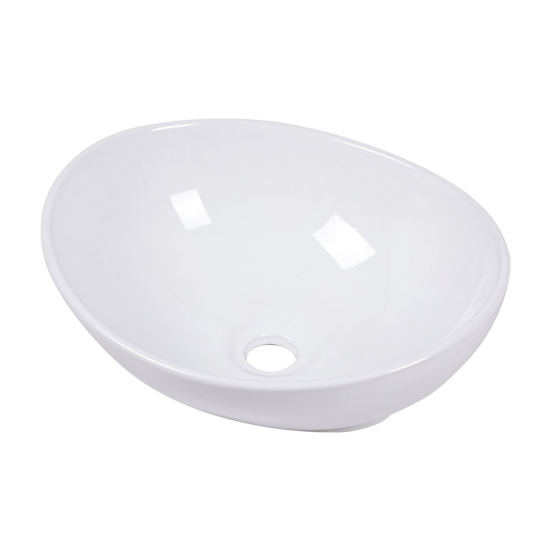 Topcraft White 16X13-Inch Ceramic Oval Bathroom Basin
