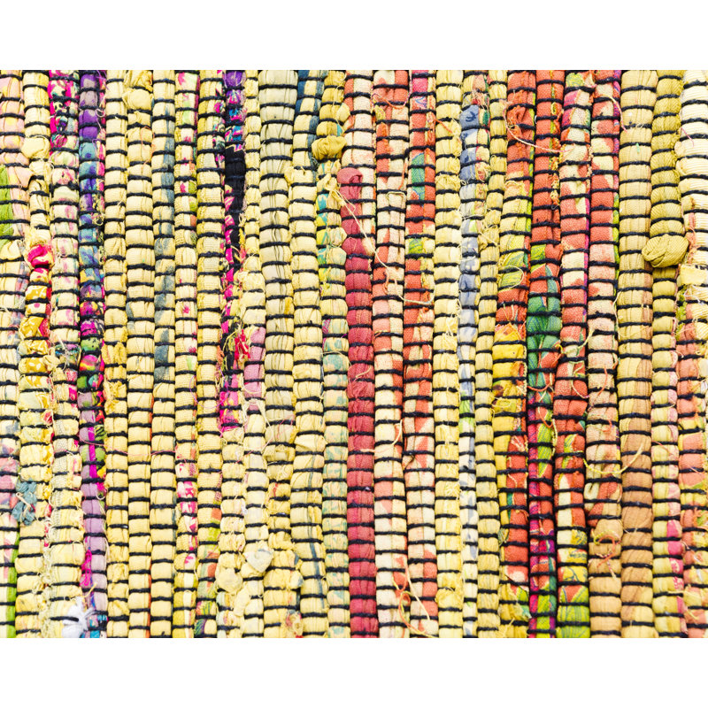 Cotton Abstract Indoor Rug, Rectangle 4' x 6'