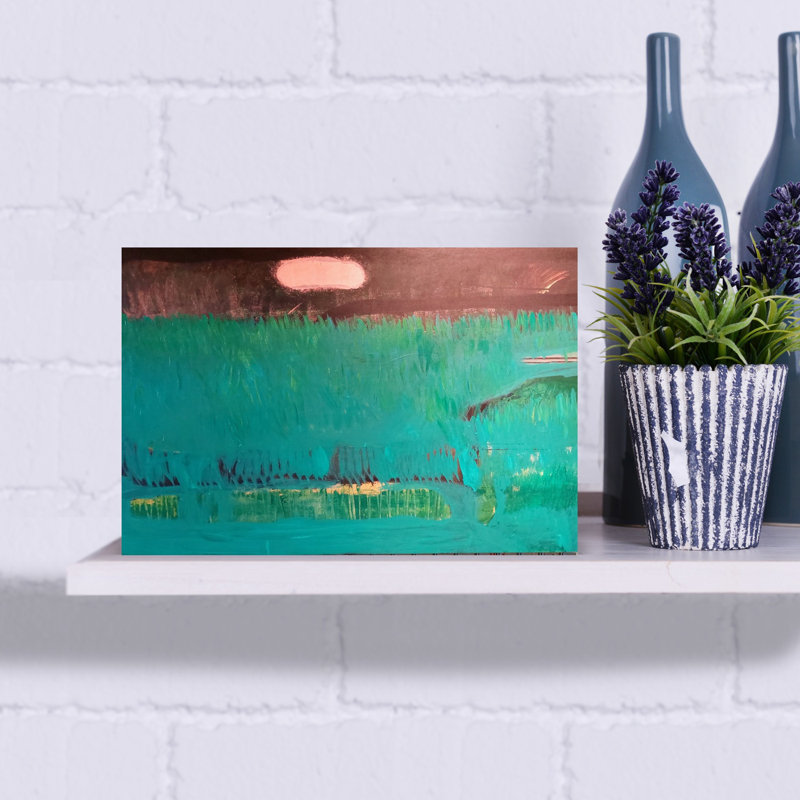 «Green Atmosphere», art mural contemporain abstrait, H 18 po x l 12 po