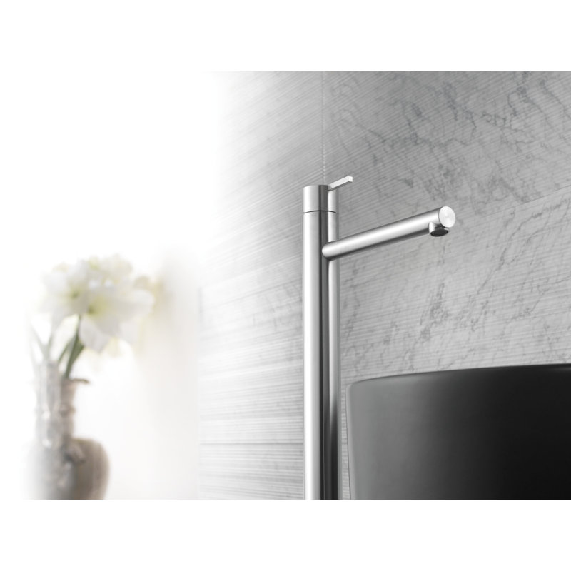 Acquaco Linki Stylo Single-Hole Single Handle Freestanding Lavatory Faucet with 7-3/4'' Spout Reach, Satin Light Gold PVD