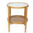 Charie Boho Glass Rattan Wood Round Storage Side End Table