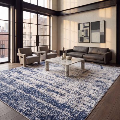 Tapis bleu marine / doré Gerberoy