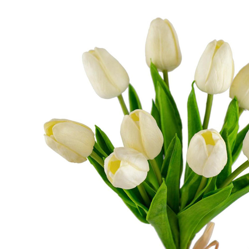 Fausse tulipe Tucson, Blanc, H 13 po x l 5,5 po x P 5,5 po