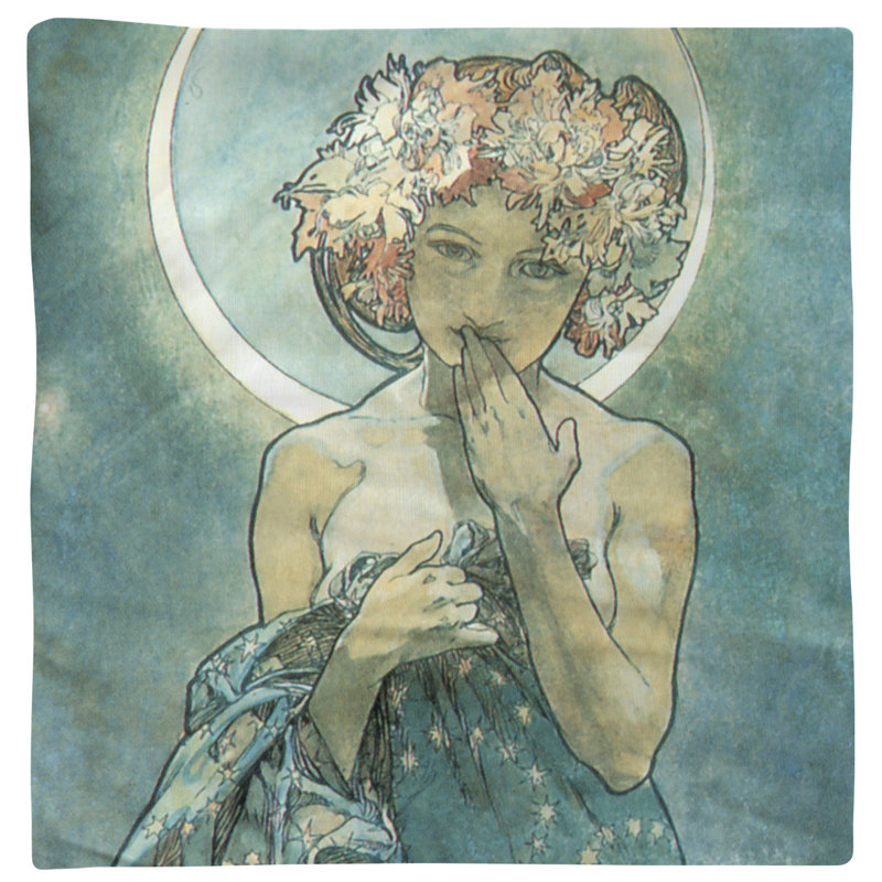 Serviette de coton 10 po alphonse mucha moon star, Bleu
