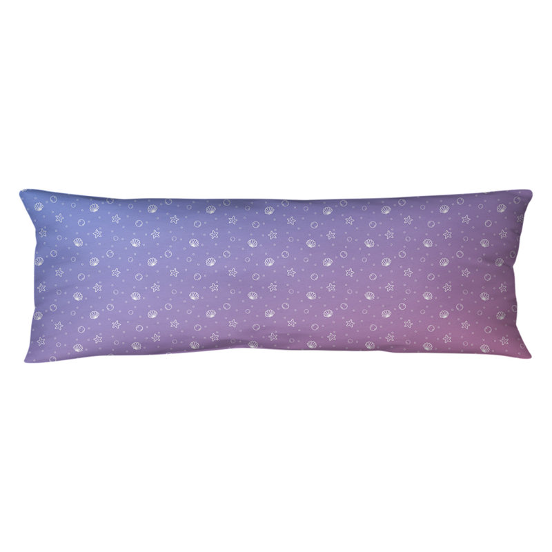 Katelyn Elizabeth Polyfill Body Pillow, Pink/Blue, Seashell Pattern