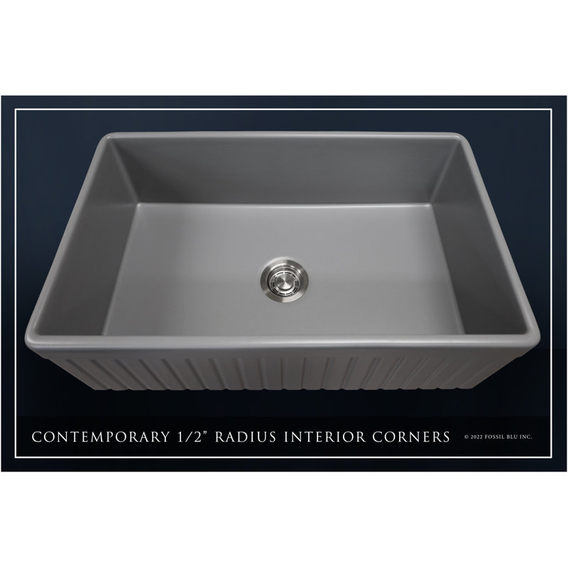 Luxury Solid Fireclay Farmhouse Sink, Stainless Steel Accessories