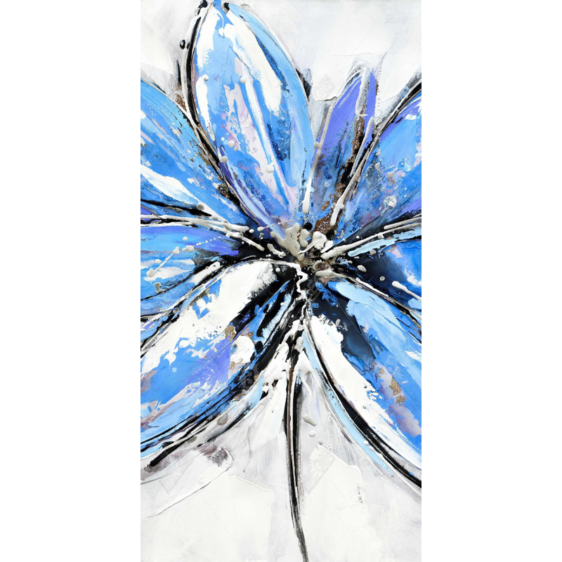 Blue flower - 15.75"x31.50" Desk mat