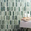 Maya Chevron Sage Polished Glass Mosaic