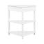 Table d'angle 33,8 po Milk White, pieds en bois massif, maximise le rangement dans les petits espaces-2020963948
