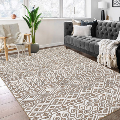 Tapis géométriques lavables Boho pour le salon